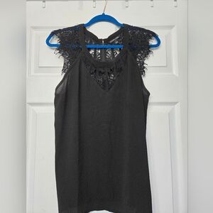 Black Lace Sleeveless Top